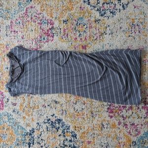 Athleta Carefree Tee Dress Gray Striped Sleeveless Dress Women's Size XS